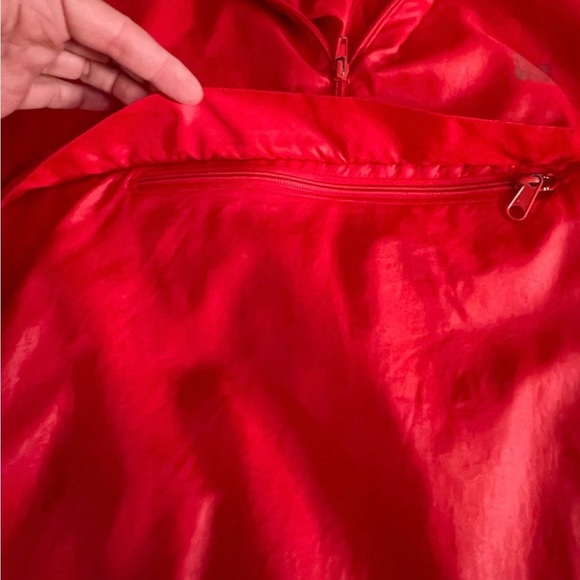 VTG Levis Olympic 80s red lightweight pullover hooded 3/4 zip Windbreaker large - Picture 3 of 12